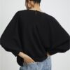 Svart långärmad batwing-top