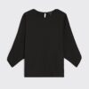 Svart långärmad batwing-top