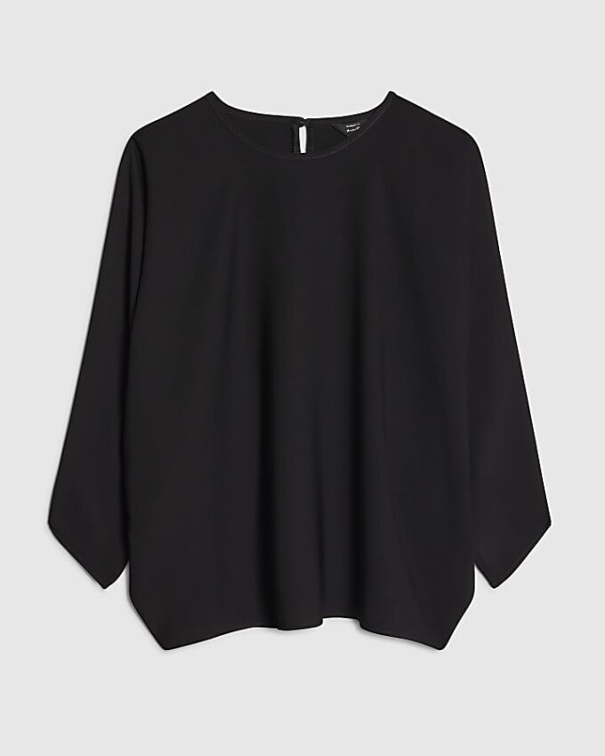 Svart långärmad batwing-top