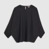 Svart långärmad batwing-top