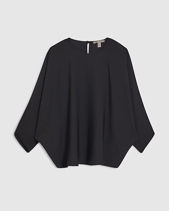 Svart långärmad batwing-top