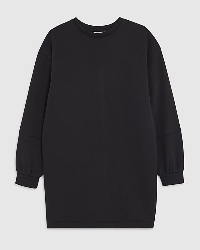 Svart långärmad sweatshirtklänning