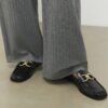 Svart loafers med guldkant