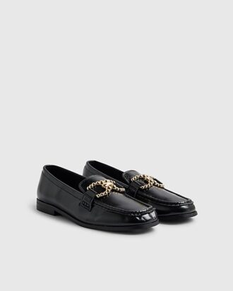 Svart loafers med guldkant