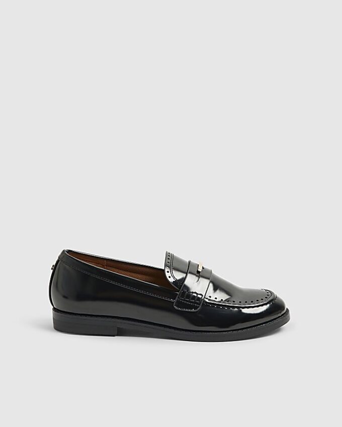 Svart loafers med guldkant