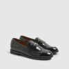 Svart loafers med guldkant