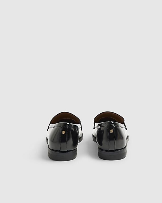 Svart loafers med guldkant
