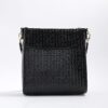 Svart messenger-väska i lackat läder med monogram