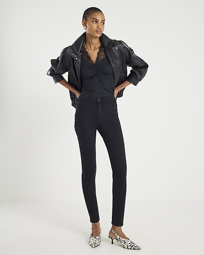Svart midhög Sculpt Skinny Jeans Svart midhög Sculpt Skinny Jeans