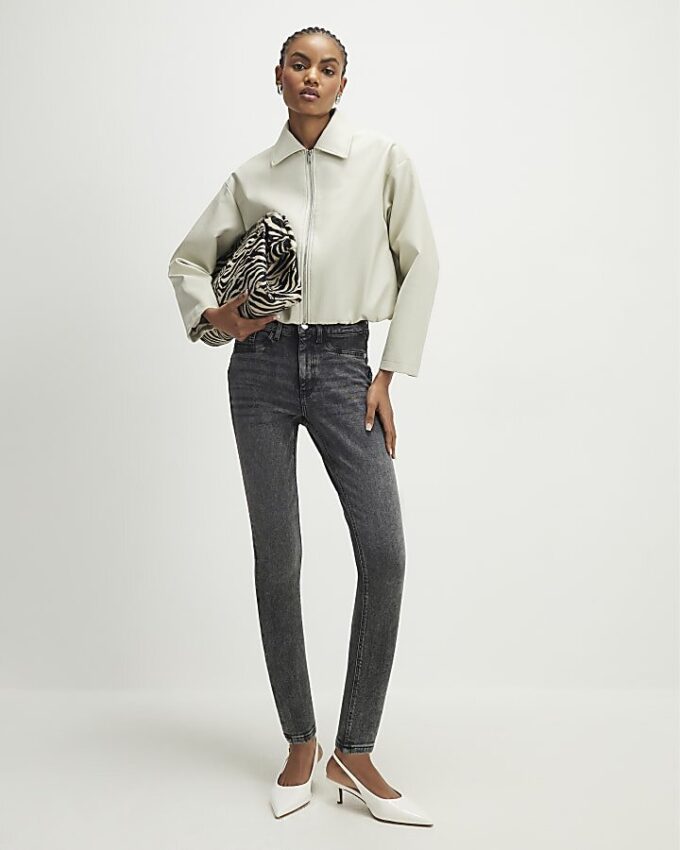 Svart midhög Sculpt Skinny Jeans