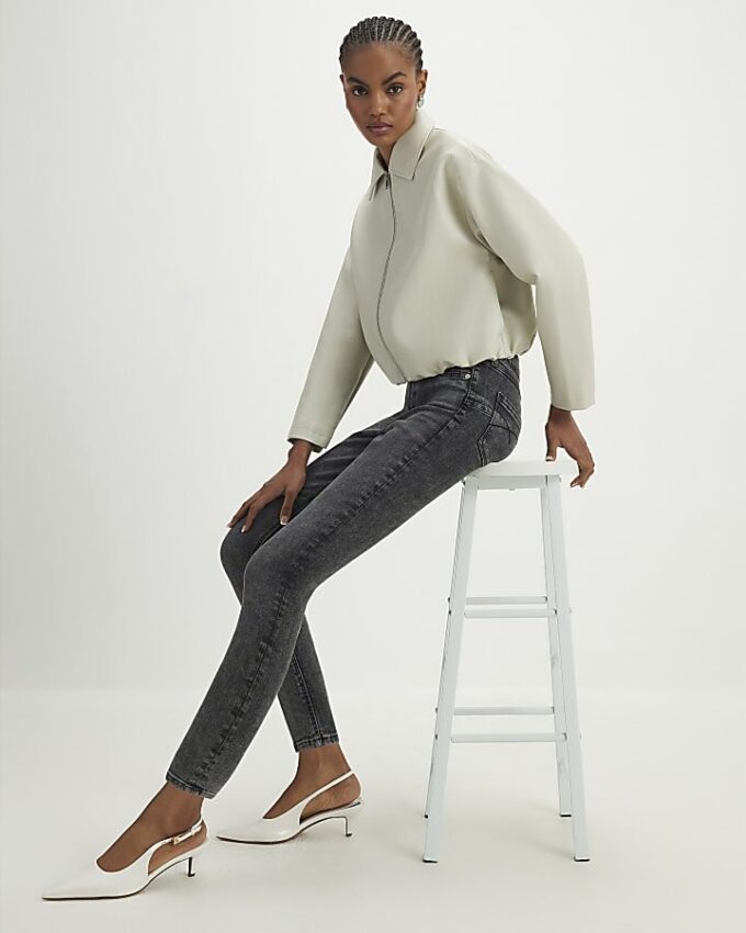 Svart midhög Sculpt Skinny Jeans