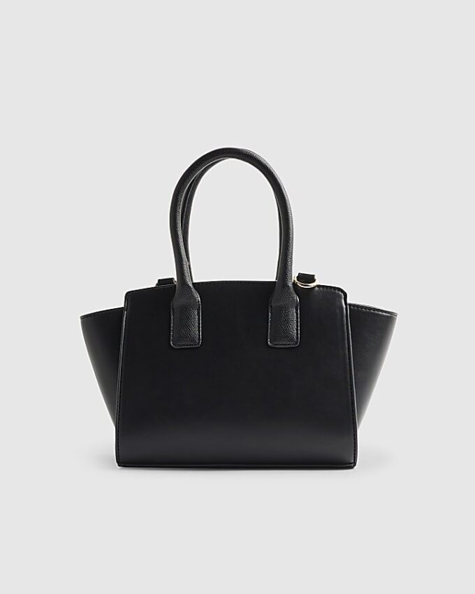 Svart mini-tote med paneler och dragkedja