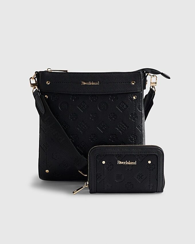 Svart monogram-messengerbag-paket