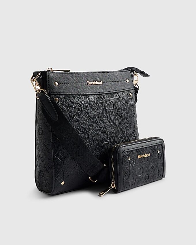 Svart monogram-messengerbag-paket
