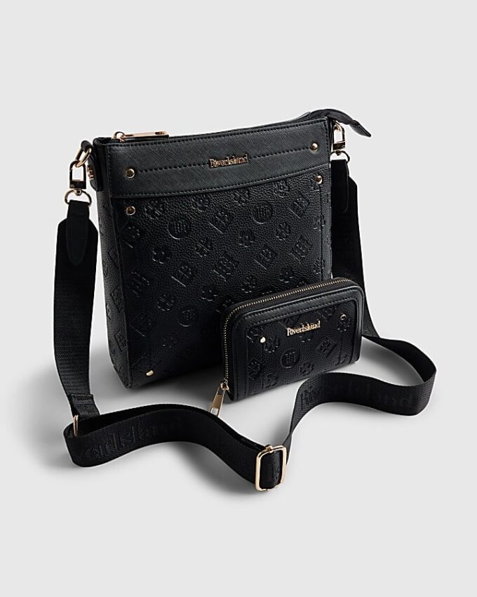 Svart monogram-messengerbag-paket