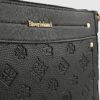 Svart monogrampräglad messenger-väska