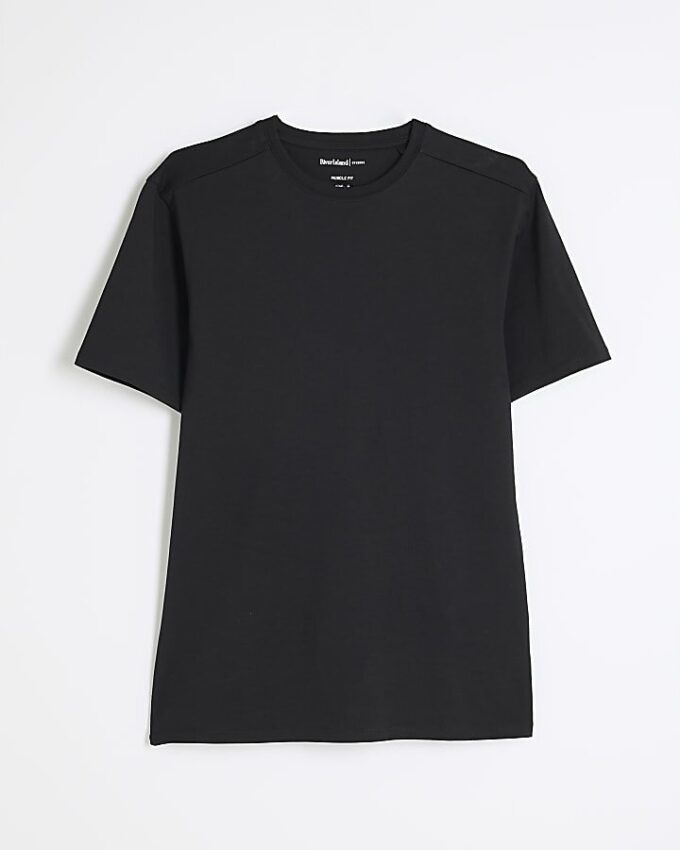 Svart muskelpassad kortärmad T-shirt Svart muskelpassad kortärmad T-shirt