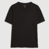 Svart muskelpassad T-shirt med V-ringning