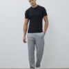 Svart muskelpassad texturerad T-shirt