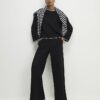 Svart mysig sweatshirt med whipstitch