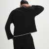Svart mysig sweatshirt med whipstitch