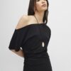 Svart off-shoulder-top med drapering