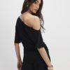 Svart off-shoulder-top med drapering
