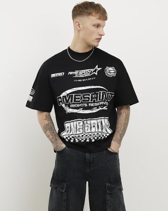 Svart oversized Ame Saint-T-shirt
