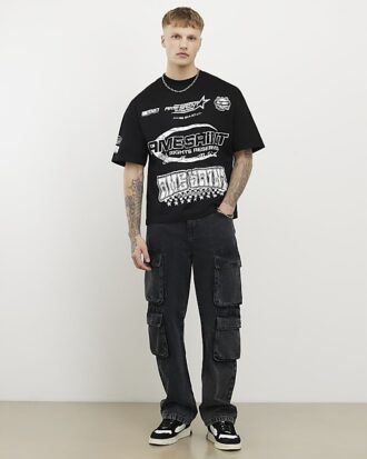 Svart oversized Ame Saint-T-shirt