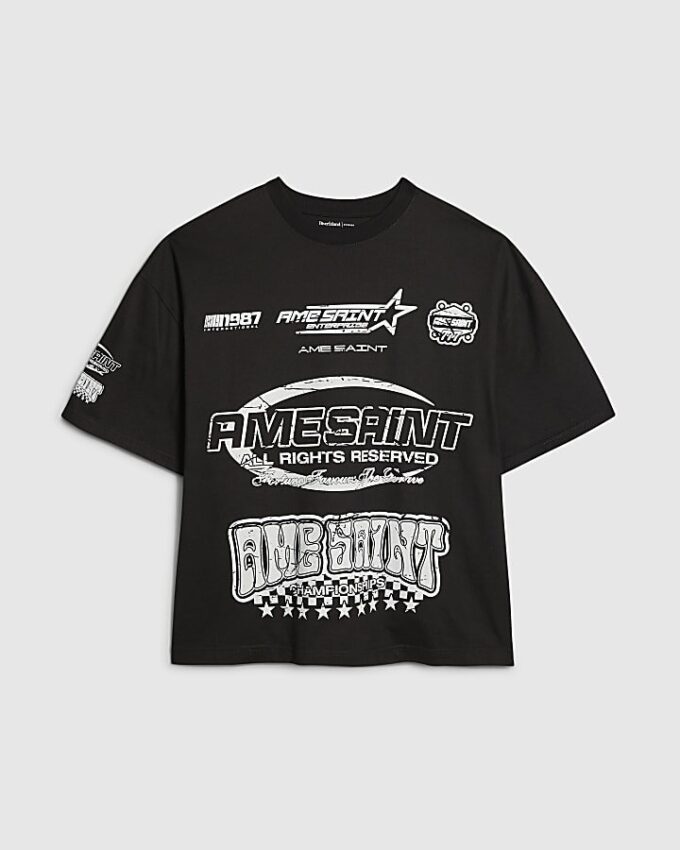 Svart oversized Ame Saint-T-shirt