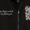 Svart oversized hoodie med japansk ormbrodyr och dragkedja