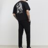 Svart oversized-passad japansk T-shirt-set