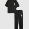 Svart oversized-passad japansk T-shirt-set