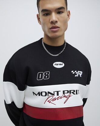 Svart oversized-passad Mont Prix-tröja