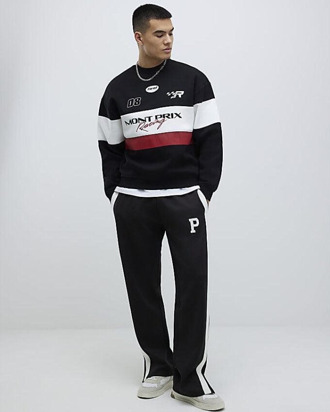 Svart oversized-passad Mont Prix-tröja
