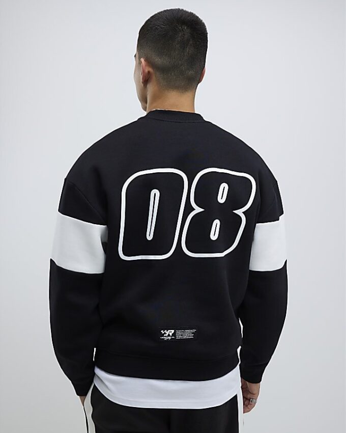Svart oversized-passad Mont Prix-tröja