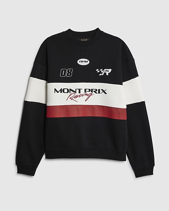 Svart oversized-passad Mont Prix-tröja