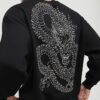 Svart oversized-passad Tokyo Dragon-tröja