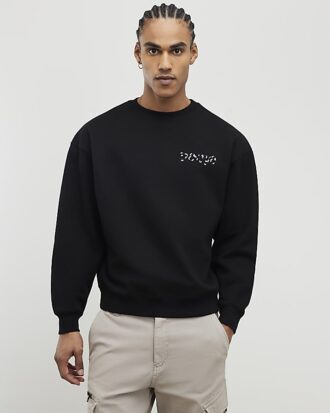 Svart oversized-passad Tokyo Dragon-tröja
