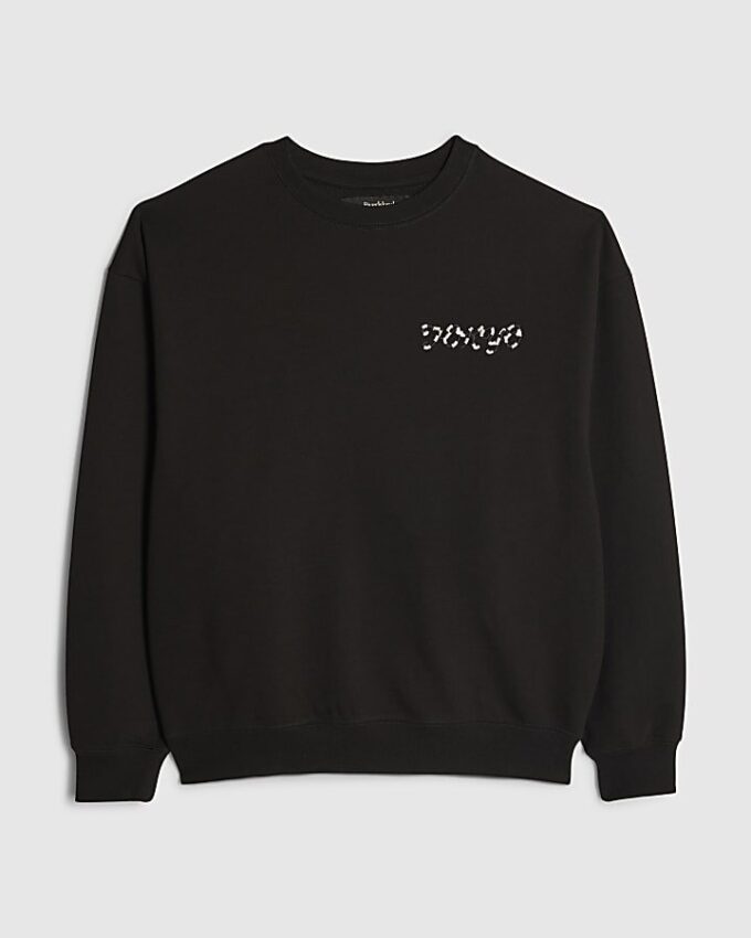 Svart oversized-passad Tokyo Dragon-tröja