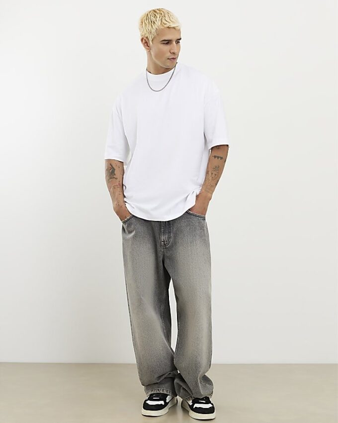 Svart oversized-passform, 2-pack T-shirt