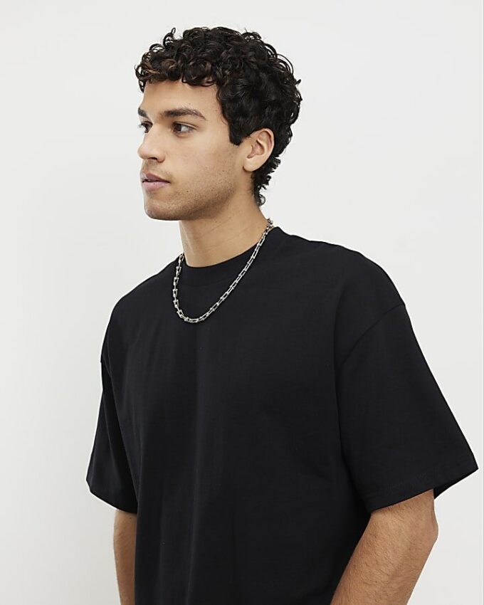 Svart oversized-passform, 3-pack T-shirts
