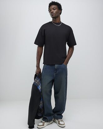 Svart oversized-passform, 3-pack T-shirts