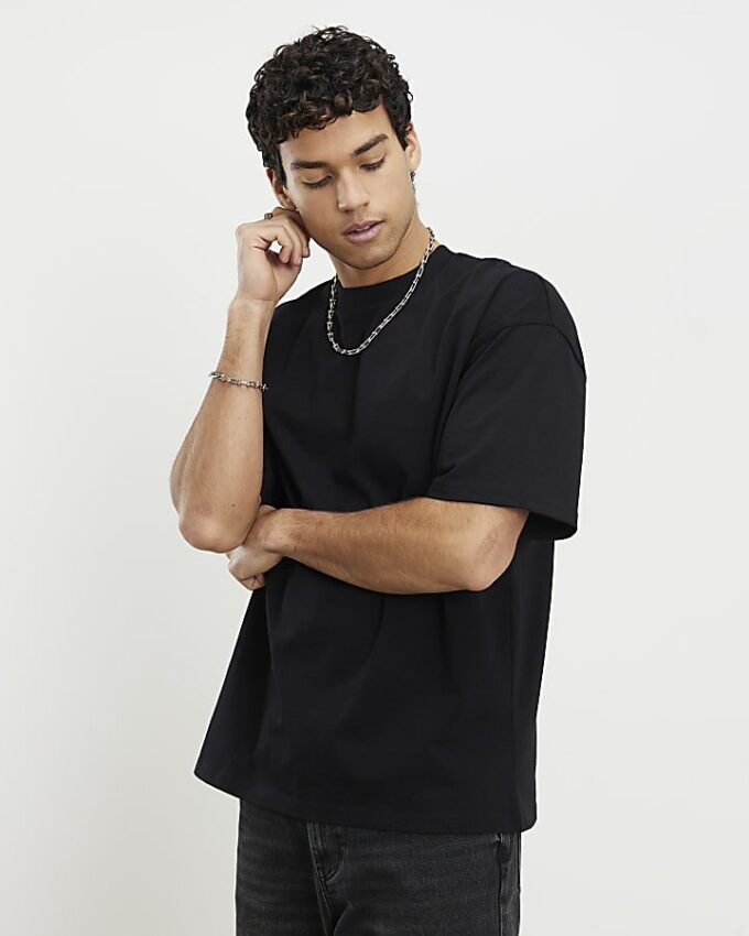 Svart oversized-passform, 3-pack T-shirts