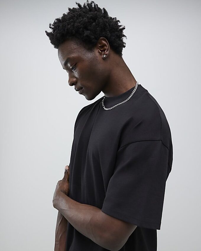 Svart oversized-passform, 3-pack T-shirts