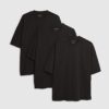 Svart oversized-passform, 3-pack T-shirts