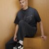 Svart oversized-passform Athletisme T-shirt