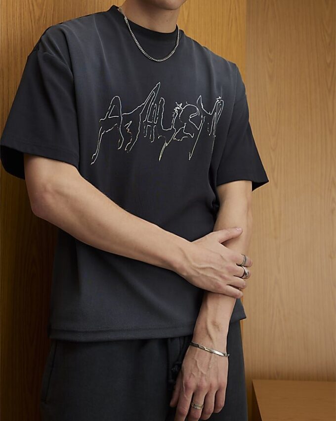 Svart oversized-passform Athletisme T-shirt