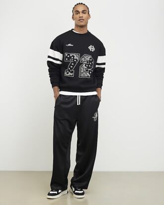 Svart oversized-passformad bandana-tröja
