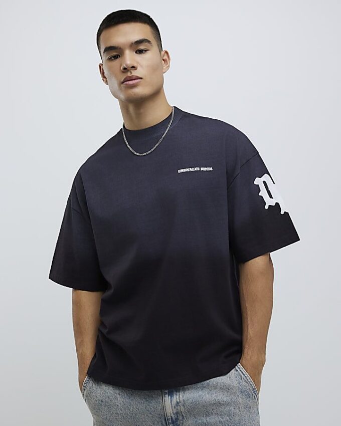 Svart oversized-passformad Dept Inc-T-shirt
